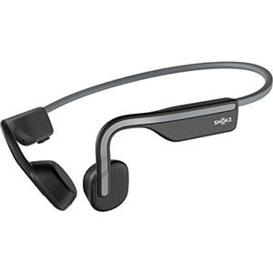 SHOKZ Auricolari OpenMove a conduzione ossea, auricolari sportivi Bluetooth open-ear con microfono, cuffie wireless impermeabili IP55 per corsa e allenamento, autonomia 6 ore, adesivi, Grigio