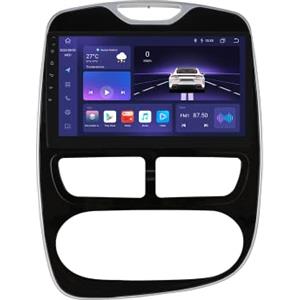 hizpo Autoradio Android 14 per Renault Clio 2012-2019, 8-core 4G+32G navigazione GPS radio, con CarPlay wireless Android automatico Bluetooth WiFi mirror link fotocamera posteriore/anteriore FM