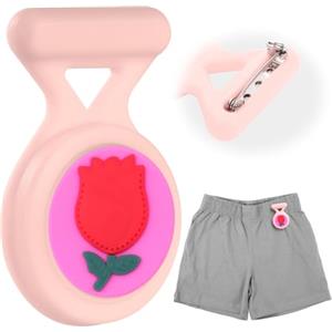 AXFEE 1 Pezzi Portachiavi AirTag, Localizzatore di Chiavi AirTag Portatile per Zaini e Animali Domestici, Cover Protettiva Anti-Perso, Anti-graffio Custodia Airtag Nascosta con Spilla(Rose)