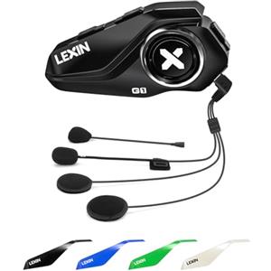 LEXIN G1 Casco Moto Auricolare, Bluetooth 5.0 Cuffie Bluetooth per Moto, Altoparlante HD da 40 mm, Impermeabile IPX6 Cancellazione del Rumore,Assistente Vocale/Musica/GPS Per Pilota Singolo