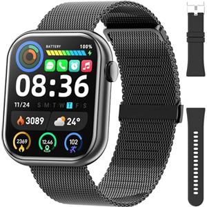 Hwagol Smartwatch Donna Uomo con Chiamata Bluetooth, 1,85'' HD Orologio Smartwatch con 140+ Sportive, Smart Watch con Sonno/Contapassi/SpO2/Cardiofrequenzimetro, Orologio Fitness per Android iOS