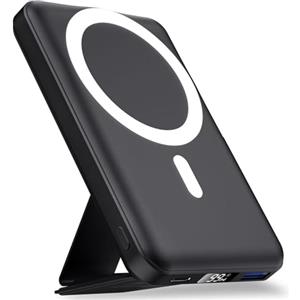 YAGOPAL Power Bank 10000mAh con Supporto Pieghevole Caricabatterie Portatile Agnetico Wireless PD 22.5W Tipo-C Ricarica Rapida Compatibile Magsafe per iPhone 16/15/14/13/12/Mini/Pro/Pro Max