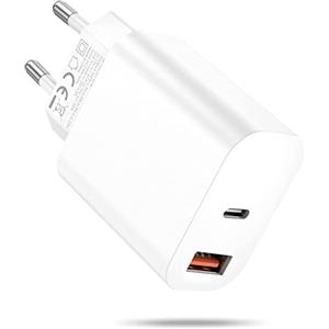 Sundix 20W Caricatore Rapido USB C e USB A per iPhone 15/14/13/12/11/Pro/Max/mini/SE/X/XR/XS/8 PD 3.0 Caricabatterie Spina Alimentatore Presa Carica