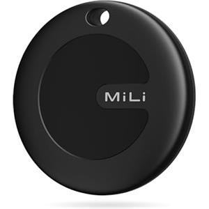 MiLi MiTag Smart Tracker Tag, Localizzatore Bluetooth Compatibile con Trova dispositivo (Solo Android), Trova Oggetti e Chiavi/Bagagli/Valigie/Zaini, Portafogli/Batteria Sostituibile, 1 Pack (Nero-1Pack)