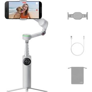 Insta360 Flow 2 Pro grigio - Innovativo Gimbal IA per smartphone, con Apple DockKit, rivoluzionaria modalità Tracciamento infinito, treppiede/selfie stick integrati, perfetto per vlog/viaggi