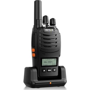 Retevis H777D Walkie Talkie per Adulti, Schermo LCD, PMR446, Ricarica Tipo C, Batteria da 1200 mAh, Radio Bidirezionale Robusta a Lungo Raggio per Ciclismo e Avventure (1 Confezione, Nero)