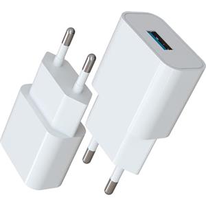 MyGadget 2X Caricatore USB da Muro - Caricabatteria Universale (2A | 5V) - Carica-batterie per Apple iPhone 15 Plus 14 Pro Max 13 Mini Samsung S24 - Bianco
