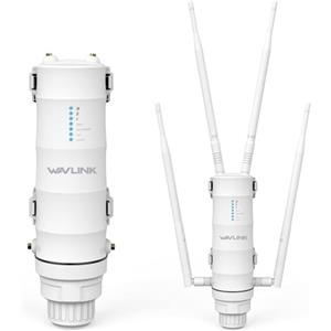 WAVLINK AC1200 Outdoor Mesh Extender/Router, ripetitore WiFi impermeabile IP65 a lungo raggio con POE passivo/attivo, dual band 5G+2,4G, 4 antenne omnidirezionali 7dBi, supporta Fat/Fit AP