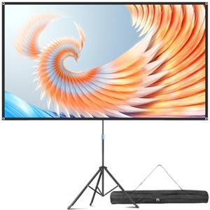 VISULAPEX 80"Schermo per Proiettore con Supporto, 16:9 Schermo per Proiettore All'aperto, leggero, Perfetta per Teatro Domestico, il Cinema All'aperto e Altre Attività di Intrattenimento