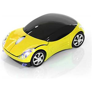 Bewinner Mouse Senza Fili per Bambini, Mouse Wireless 2.4G con Ricevitore USB, Mouse Senza Fili per Auto Mouse Ottico 1600 DPI per Laptop PC Tablet Gaming Office Mac Windows(Giallo)