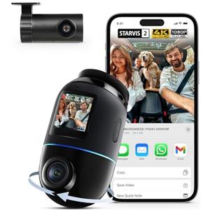 70mai Dash Cam 4K Omni, Dual-Channel 4K+1080P DashCam Auto 360 Gradi, Rilevamento Movimento AI, Visione Notturna, 5GHz WiFi6 GPS Telecamera per Auto, Modalità Parcheggio 24H, Controllo APP, Max 512G