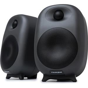 VULKKANO D4 Casse Computer autoamplificati con Woofer da 4", Potenza di 80W, Bluetooth, USB A, RCA, Aux, Optica, Uscita Subwoofer, Telecomando, Altoparlanti per PC con Design Elegante