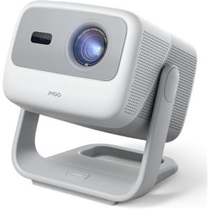 JMGO N1S 4K Mini Proiettore Portatile, Triple Laser, 1100 ISO Lumens, Gimbal Istantaneo Autofocus, Google TV, Netflix, 110% BT.2020, HDR10, Audio Dolby 10W, Blu-ray 3D, 200" per Esterno, Gaming, Feste
