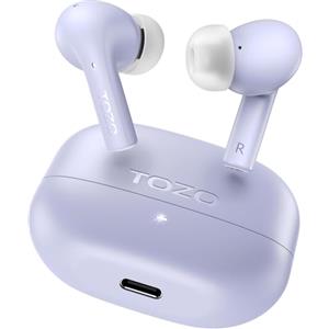 TOZO E2 Cuffie Bluetooth 5.3 con ORIGX Acustica ENC Chiamate Ultraleggero EQs Regolazione Gioco Modalità 30 Ore Riproduzione USB Tipo C (Viola)
