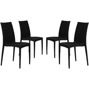 buybuy Sedie In Plastica Da Giardino E Da Esterno Polipropilene Stile Rattan Da Terrazza Nero Impilabili Set Da 4