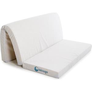 DOLCI SOGNI Materasso per Divano Letto 120x190 cm OEKO-TEX® Dotato di Laccetti di Fissaggio, Sfoderabile e Lavabile, Materasso Pieghevole Piazza e Mezza con Taglio Seduta a 60 cm, 100% Made in Italy
