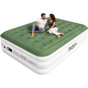 Zearna Materasso Gonfiabile Matrimoniale, Letto Gonfiabile Autogonfiabile in 3 Minuti con Pompa Elettrica Integrata, 203x152x46 cm, Ideale per Ospiti e Uso Domestico (Doppio 40cm)