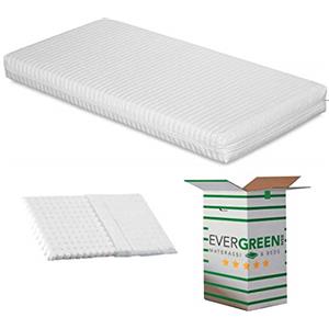 EVERGREENWEB MATERASSI & BEDS EVERGREENWEB Materasso Lettino o Culla 60x120 per Bambini alto 12 cm + Cuscino ANTISOFFOCO su misura GRATIS con Fodera in Cotone Naturale, Rivestimento Sfoderabile Bianco Anallergico Lavabile SYMBA