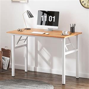 SogesHome AC5BW-100-SH - Tavolo pieghevole per computer, 100 x 60 x 75 cm, scrivania per ufficio, tavolo da pranzo o da conferenze, colore: bianco e teak