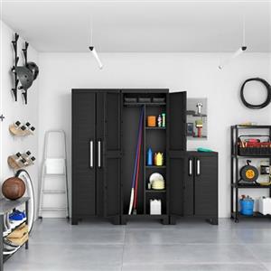 Dmora Armadio da Esterno Exilles, Mobile Outdoor, Mobiletto Giardino Multiuso, Contenitore per Balcone o Garage, Made in Italy, 65x45 h182 cm, Nero