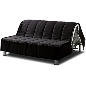 EVERGREENWEB MATERASSI & BEDS EVERGREENWEB - Copridivano per Divano Letto Matrimoniale 3 Posti largo 140 cm senza Braccioli, Rivestimento Letto Estraibile Pieghevole Sfoderabile con Zip, Fodera in Tessuto Nero Trapuntato Lavabile