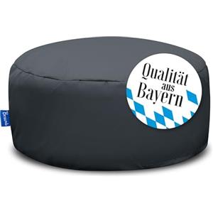 Bruni - Pouf rotondo, per interni ed esterni, ideale come poggiapiedi, per yoga o meditazione, taglia M, colore grigio