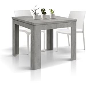 PAZZO DESIGN Tavolo Allungabile Isabel, Grigio Cemento, Tavolo Cucina, Sala Da Pranzo, Soggiorno, Made in Italy, 90x90x79 cm - id_1901