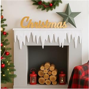 COM-FOUR® Ghirlanda di ghiaccioli da 5 metri come decorazione natalizia - Quadri di Natale per finestre - Decorazione invernale di ghiaccioli per finestre e porte (Ghirlanda di ghiaccioli 500x30cm)