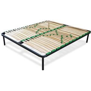 EVERGREENWEB MATERASSI & BEDS EVERGREENWEB Miglior Rete Letto Matrimoniale 160x190 Alta 35 cm a 48 Doghe in Legno con Regolatori di Rigidità Ortopedica, Struttura Rinforzata in Ferro, Base da Incasso + Kit 5 Piedi Smontabili