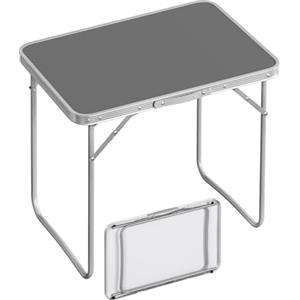 WOLTU Tavolo Campeggio Pieghevole, Tavolo da Balcone in MDF e Alluminio con Maniglia di Trasporto, per Picnic, Giardino, Spiaggia, Mercato, Leggero 70x50x60 cm, Grigio