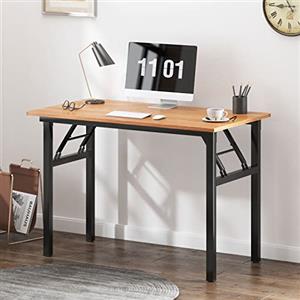 SogesHome AC5BB-100-SH - Scrivania per computer, 100 x 60 x 75 cm, tavolo da pranzo, tavolo da conferenza, colore nero e teak