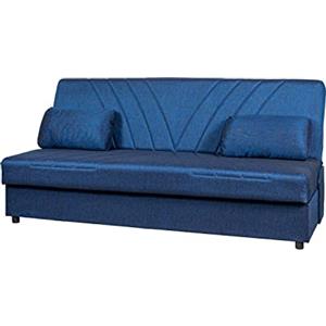 Arredo Stock Divano letto 3 posti in tessuto con cassettone contenitore, 184x80x86 (Blu)