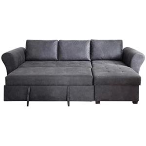 AVANTI TRENDSTORE - Lasso - Divano ad Angolo con Funzione Letto e cassettone Integrato, penisola montabile su Entrambi i Lati, colore antracite. Dimensioni: Lap 260x85x160 cm