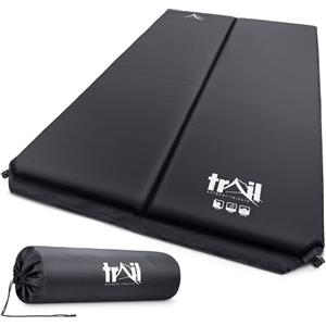trail outdoor leisure Trail Materassino Gonfiabile da Campeggio Doppio, Materassino Autogonfiante in Memory Foam da 5 cm di Spessore, Materassino da Campeggio Leggero e con Borsa per il Trasporto