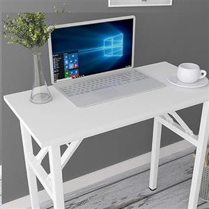 AuraCraft Scrivania per computer,Scrivania pieghevole, Tavolo da Studio,Scrivania da ufficio,Per l'ufficio domestico,80 x 40 x 75CM,Bianco