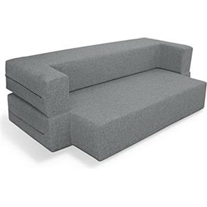EVERGREENWEB MATERASSI & BEDS EVERGREENWEB Divano Letto 2 Posti Rivestimento Sfoderabile e Lavabile Idrorepellente, Ottimo Comfort di Seduta, Divano Design Trasformabile in comodo materasso Matrimoniale Grigio | Tetris