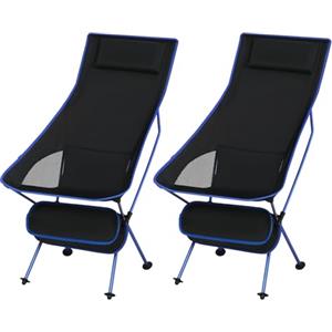 eSituro Sedia da Pesca Pieghevole, Sedia da Campeggio Ultra Leggera, Portatile con Borsa, Pesca Escursionismo Viaggio Picnic, Carico 110 kg, Nero+Blu(2PCS)