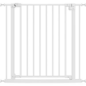WOLTU Cancelletto per Bambini in Metallo, Cancello Scale e Porte con Apertura 75-87 cm, per Cani, Apribile in 2 Direzioni, Serratura Doppia, Montaggio con/senza Foratura, Bianco