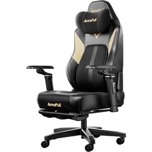 AutoFull M6 Ultra Sedia Gaming, Sedia da Gaming Ergonomica con Massaggio, Ventilato e Riscaldato, Braccioli Regolabili 720°, Supporto Lombare Dinamico Automatico, Poggiapiedi Regolabile, Nero
