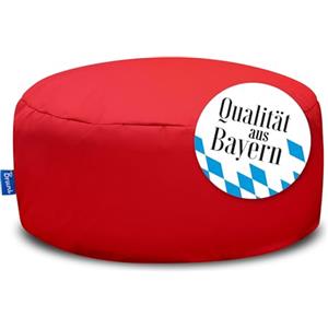 Bruni - Pouf rotondo, per interni ed esterni, ideale come poggiapiedi, per yoga o meditazione, taglia M, colore rosso