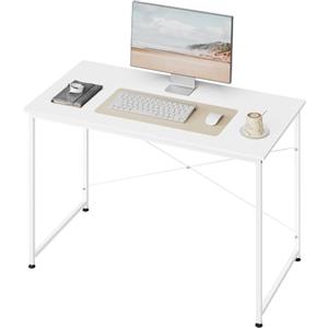 WOLTU Scrivania per Computer Piccola, 120x60 cm, Struttura in Metallo, Salvaspazio, per Ufficio Casa Studio Camera da Letto, in Materiale a Base di Legno, Bianco