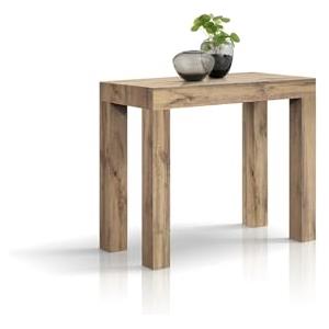 PAZZO DESIGN Tavolo Consolle Allungabile Doris, Rovere Rustico, Fino A 12 Posti, Cucina, Salvaspazio, Made in Italy, Da 45 A 300 Cm - id_1876