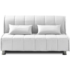 EVERGREENWEB MATERASSI & BEDS EVERGREENWEB Divano Letto 2 Posti con Materasso Matrimoniale 140x190 Ortopedico, Prontoletto RICHIUDIBILE con Rivestimento SFODERABILE e Lavabile Coppia Cuscini SUPERSOFT Abbinati color Bianco EVENING