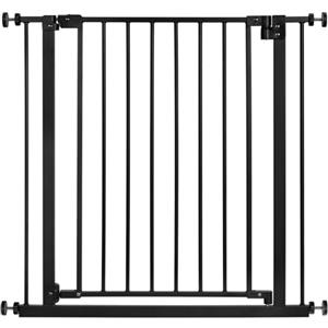 WOLTU Cancelletto per Bambini in Metallo, Cancello per Scale e Porte 75-87 cm, per Cani, Apertura Bidirezionale, Serratura Doppia, Montaggio con o senza Fori, Nero