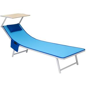 o-day Telo Mare Microfibra Con Tasche Laterali Cuscino Poggiatesta Gonfiabile 190x70cm Teli Mare Con Elastici Per Lettini (Blu Royal)