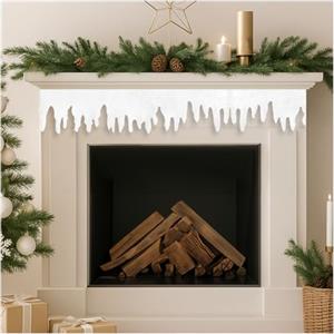 COM-FOUR® Ghirlanda stile ghiaccio da 5 metri come decorazione natalizia - Decorazione invernale di ghiaccioli per finestre e porte (Ghirlanda di ghiaccioli 500x10 cm)