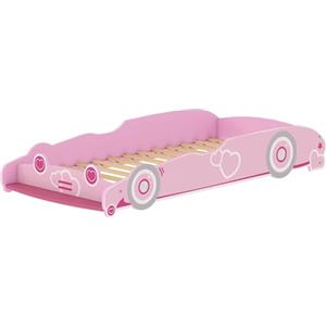 AIYAPLAY Letto per Bambini a Forma di Macchina, Lettino per Bambini da 3-5 Anni con Sponde Rialzate di Sicurezza, 140x70 cm, Rosa
