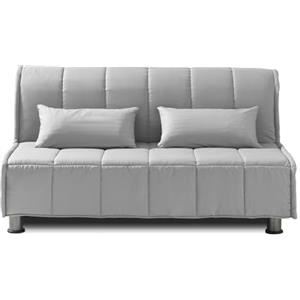 EVERGREENWEB MATERASSI & BEDS EVERGREENWEB Divano Letto 2 Posti con Materasso Matrimoniale 140x190 Ortopedico, Prontoletto RICHIUDIBILE con Rivestimento SFODERABILE e Lavabile Coppia Cuscini SUPERSOFT Abbinati color Grigio EVENING