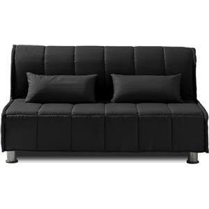 EVERGREENWEB MATERASSI & BEDS EVERGREENWEB Divano Letto 3 Posti con Materasso Matrimoniale 160x190 Ortopedico, Prontoletto RICHIUDIBILE con Rivestimento SFODERABILE e Lavabile, Coppia Cuscini SUPERSOFT Abbinati color Nero, EVENING