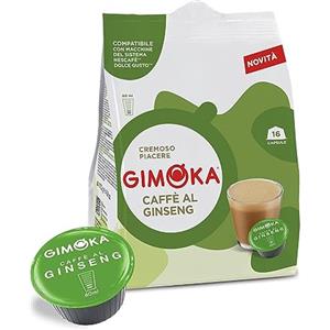 Gimoka - 16 Capsule Compatibili con Macchinetta Caffè Nescafé®* Dolce Gusto®* - Caffè al Ginseng - Made in Italy